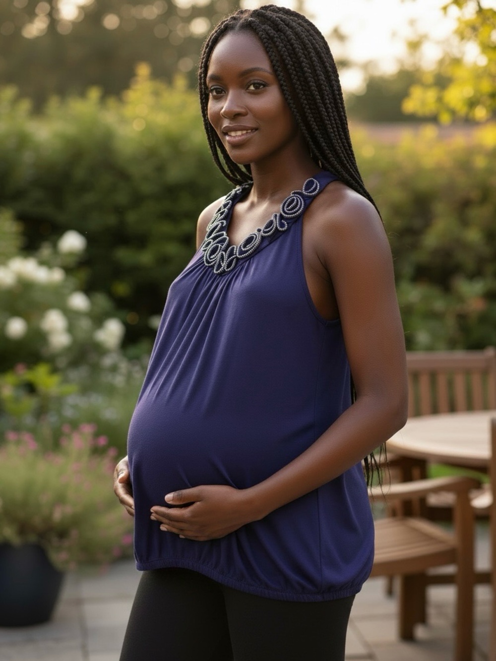 Liz Lange Maternity Target XS Purple Embellished Bubble Hem Tank Top